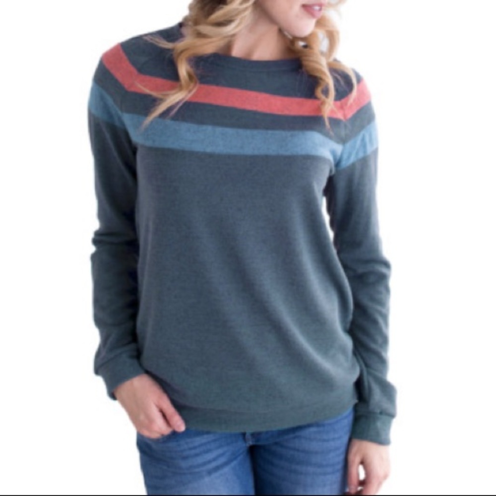 Heathered Blue Faux Sweatshirt